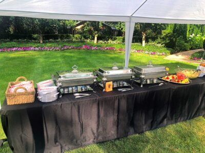 outdoor catering food table